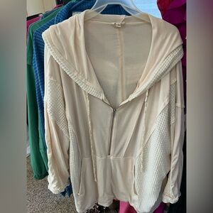 POL Cream Zip-Up Hoodie